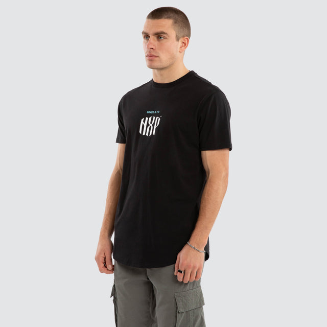 Stronger Dual Curved Tee Jet Black