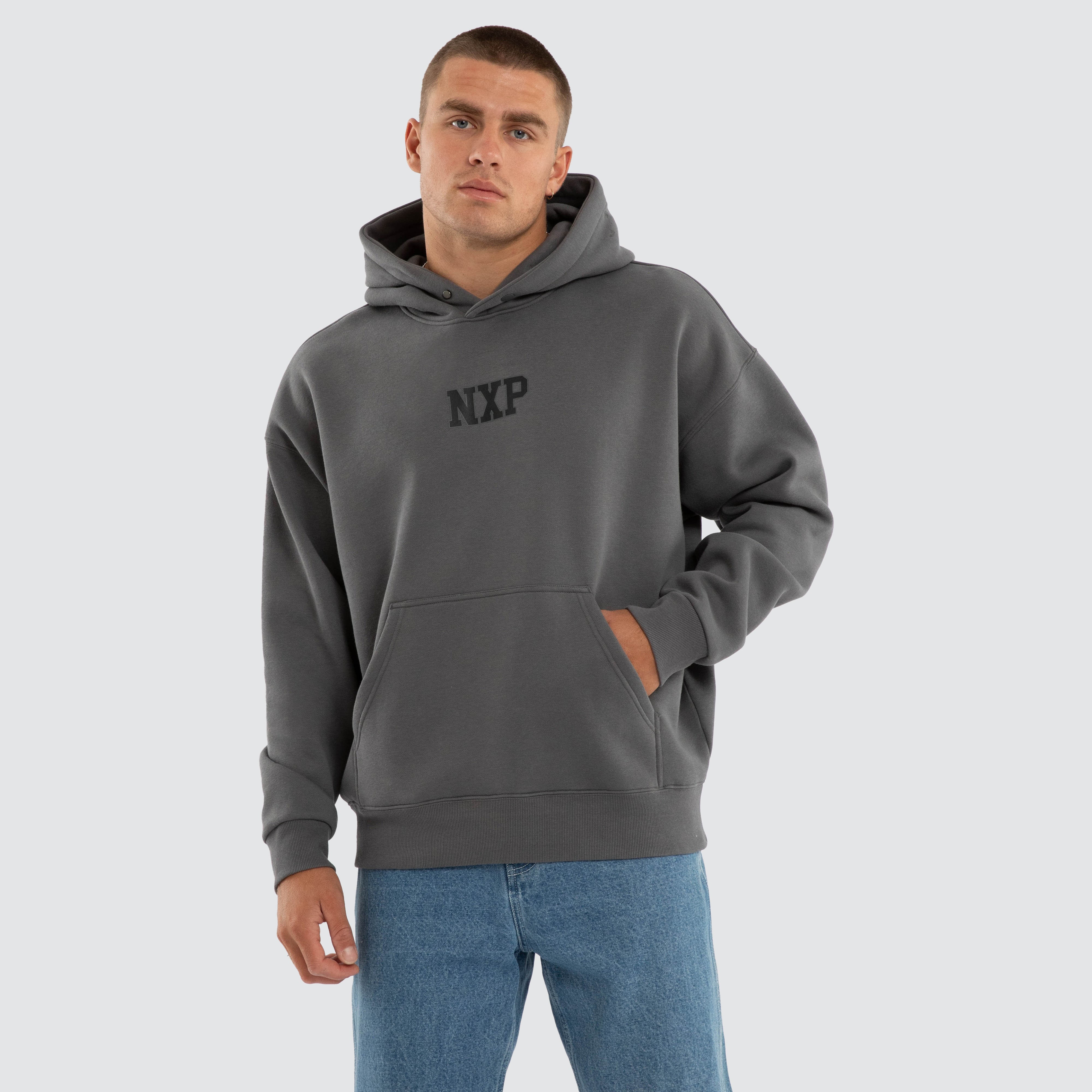 NXP Foundation Box Fit Hoodie in Grey | Neverland Store