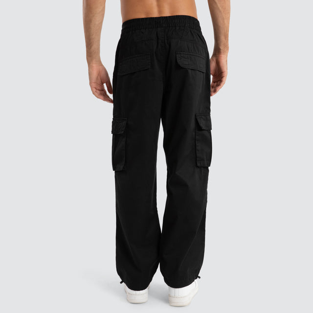 model wears P350 Parachute Cargo Pant Jet Black Pants Black - image 7