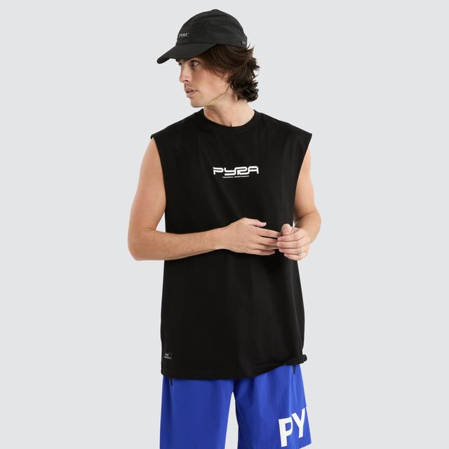 model wears Studios Tank Black Tanks Black - image 1