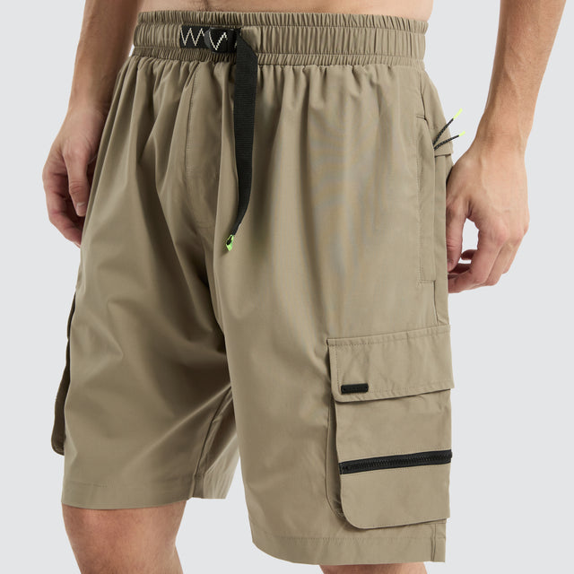 model wears Nero Hike Short Olive Shorts Green - image 2