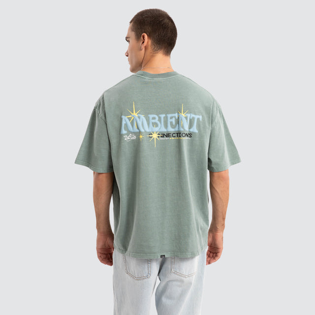 model wears Ambient Connections Oversized Tee Green T-Shirts Green - image 1