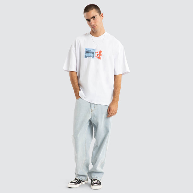 model wears Dream Reality Oversize Tee White T-Shirts White - image 2