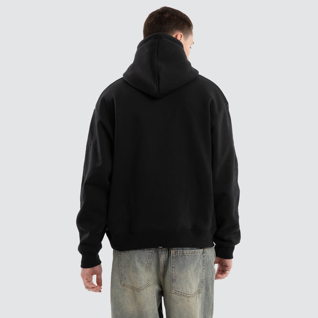 Filter Slouch Pull On Hoodie Faded Black
