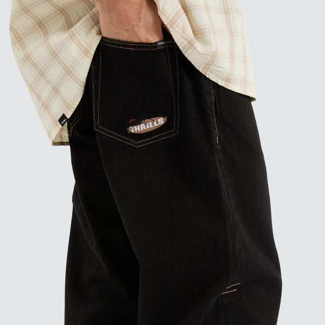 model wears Big Slacker Denim Jean Black Rinse Pants Black - image 4