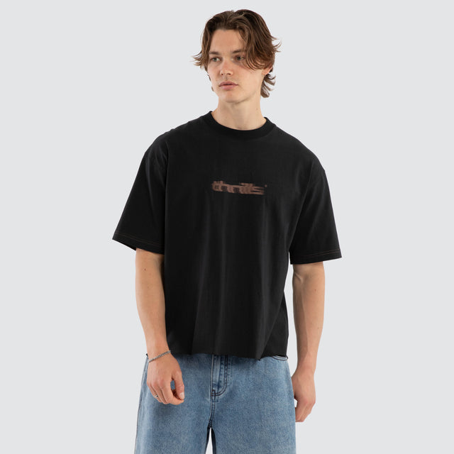 Metamorphic Daze Oversize Cropped Tee Washed Black