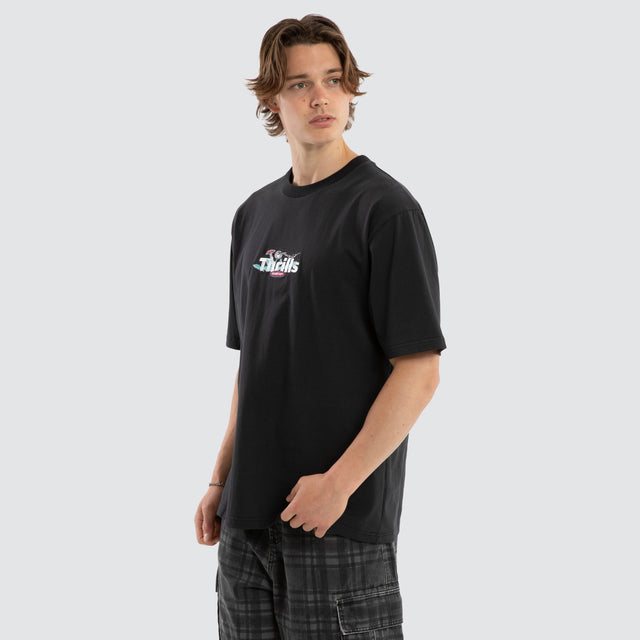 Make A Wish Oversize Faded Tee Black