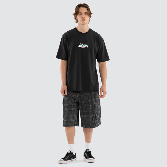 Make A Wish Oversize Faded Tee Black