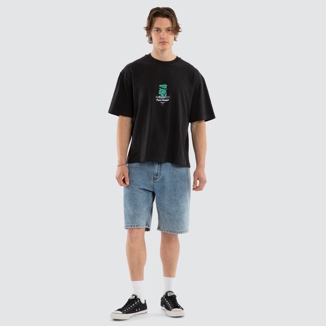 Pure Delusion Oversize Cropped Tee Faded Black