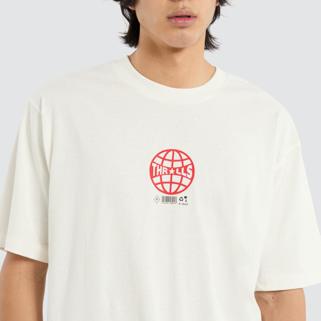 model wears Hidden Agenda Oversize Tee Dirty White T-Shirts White - image 3