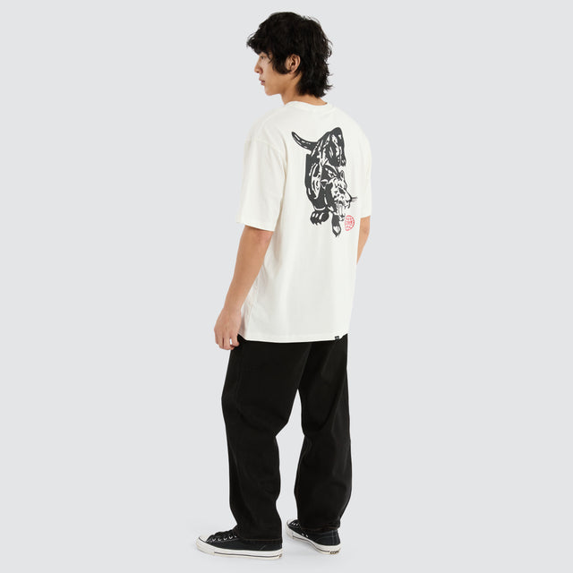 model wears Hidden Agenda Oversize Tee Dirty White T-Shirts White - image 5