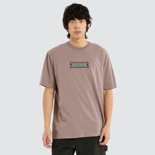 model wears Double Meaning Oversize Tee Dove T-Shirts Brown - image 1