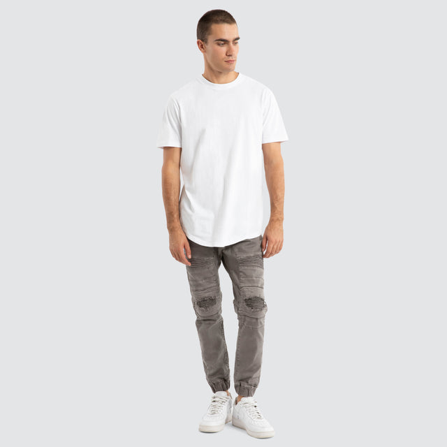 model wears Viper Denim Jogger Volcano Pants Grey - image 2