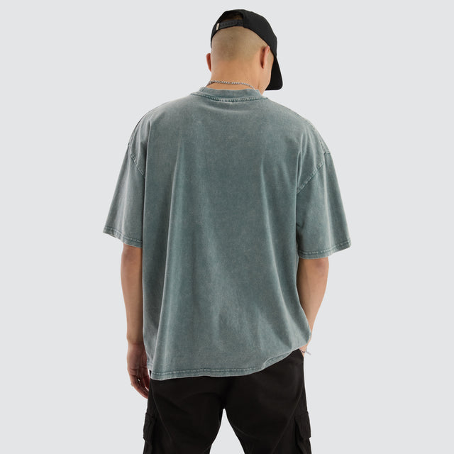 model wears Soho Club Tee Washed Grey T-Shirts Grey - image 2