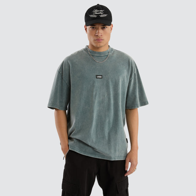 model wears Soho Club Tee Washed Grey T-Shirts Grey - image 1