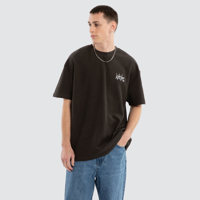 Faded French Terry Tee Black