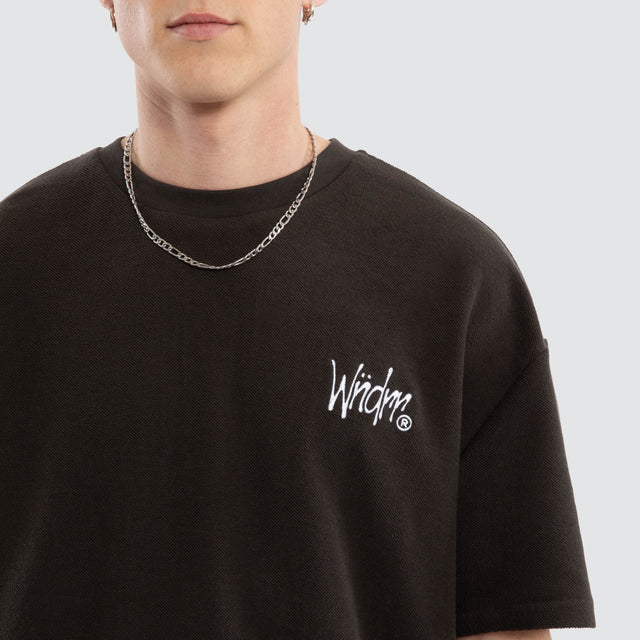 Faded French Terry Tee Black