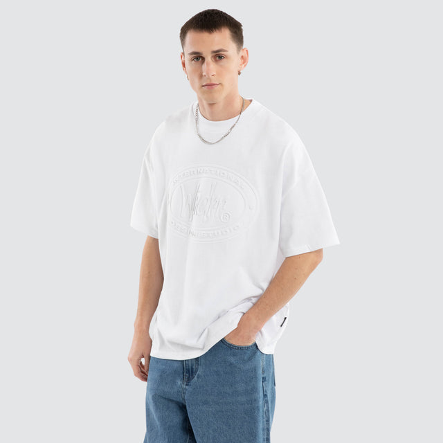 model wears Minted Heavy Weight Tee White T-Shirts White - image 4