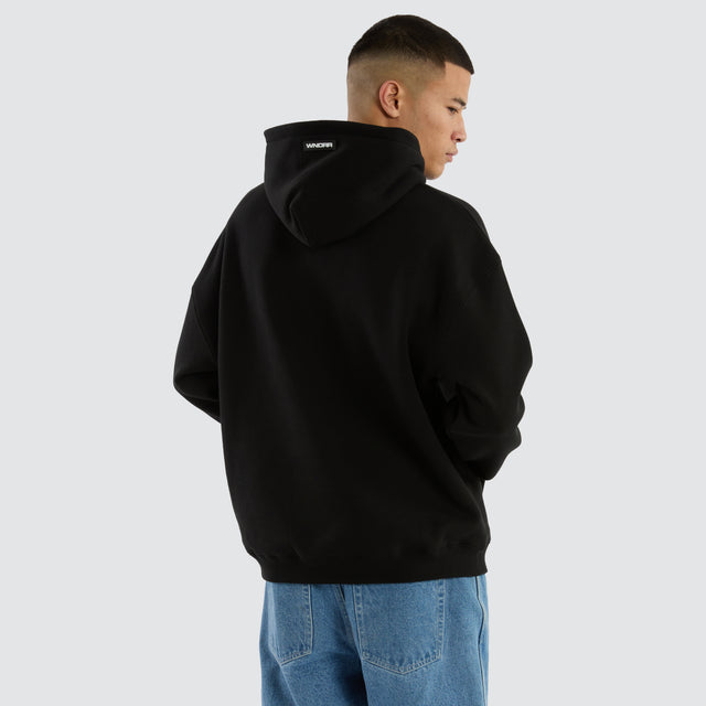 Motif Hoodie Black