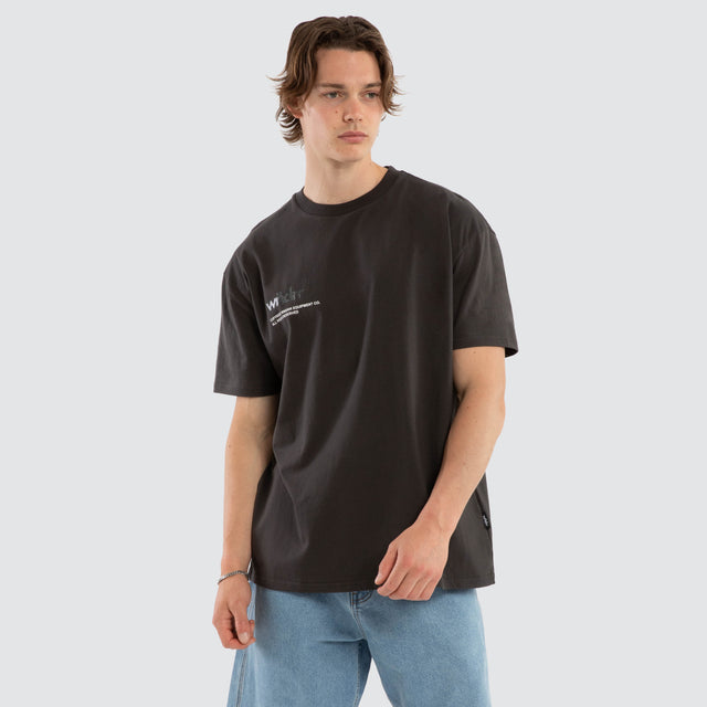 Syndicate Box Fit Tee Faded Black
