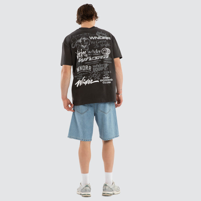 Syndicate Box Fit Tee Faded Black