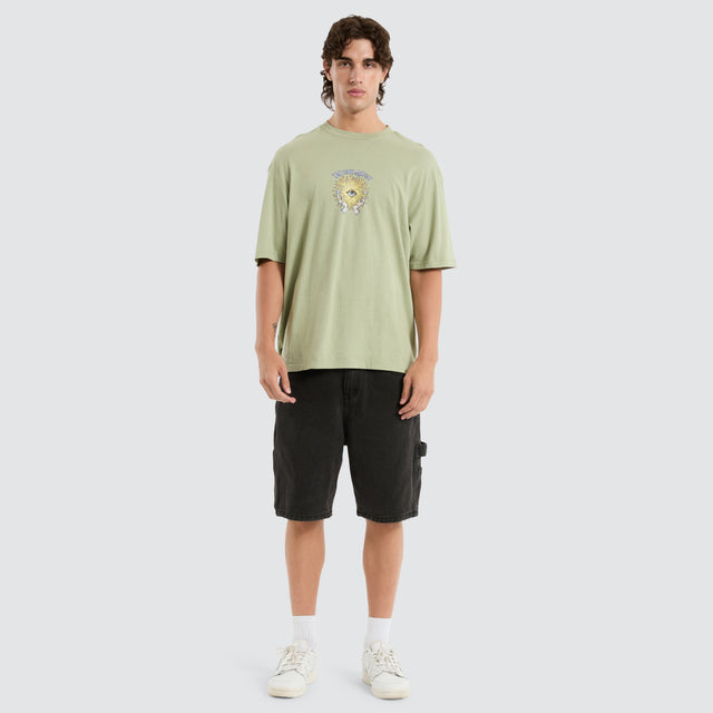 model wears Sun Orb Slacker Tee Green T-Shirts Green - image 3