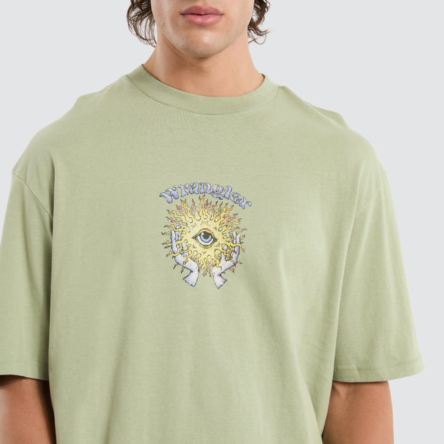 model wears Sun Orb Slacker Tee Green T-Shirts Green - image 4