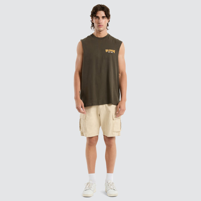 model wears Wings Muscle Tee Green T-Shirts Green - image 2