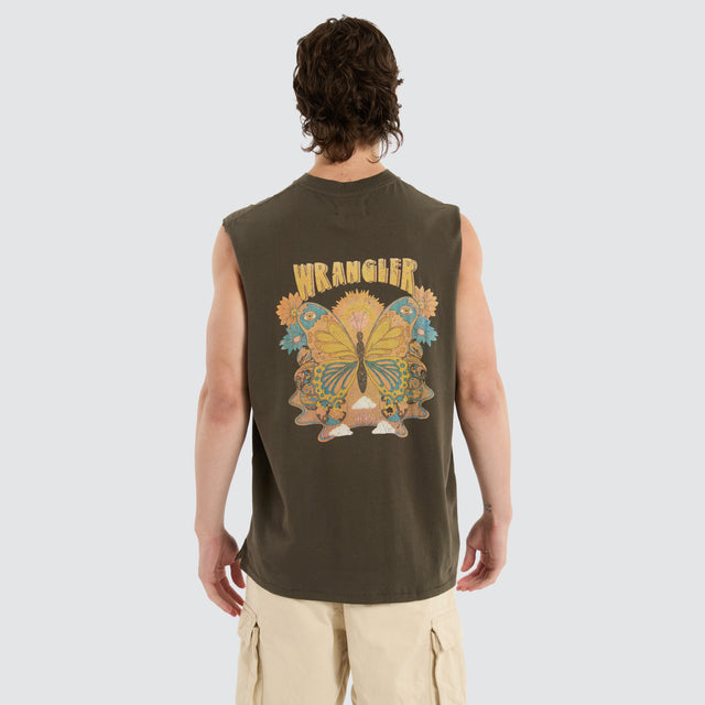 model wears Wings Muscle Tee Green T-Shirts Green - image 1