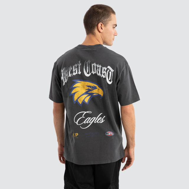 model wears West Coast Eagles AFL Vintage Goth Tee Pigment Asphalt T-Shirts Grey - image 1