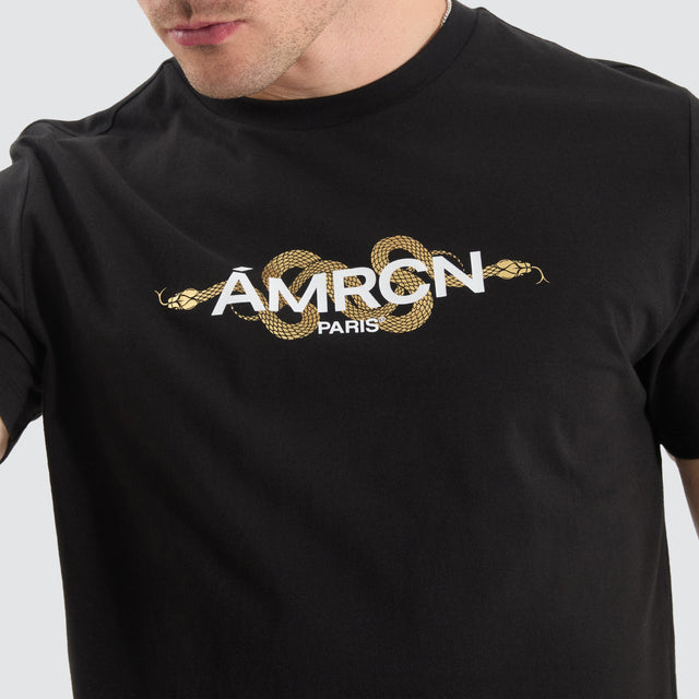 model wears Aragorn Dual Curved Tee Jet Black T-Shirts Black - image 3