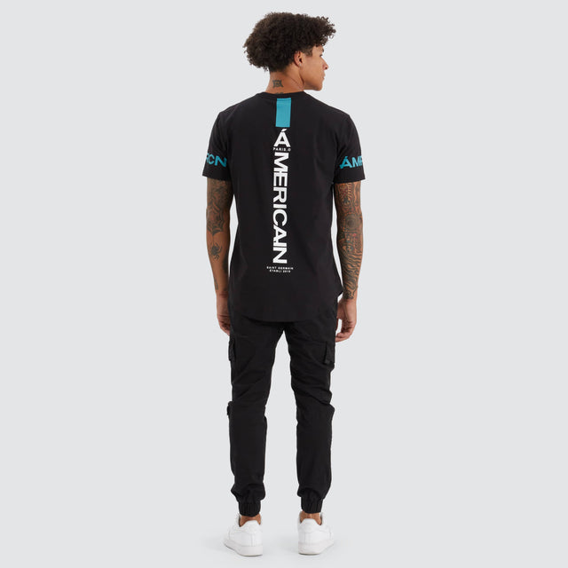model wears Ardill Dual Curved Tee Jet Black T-Shirts Black - image 6