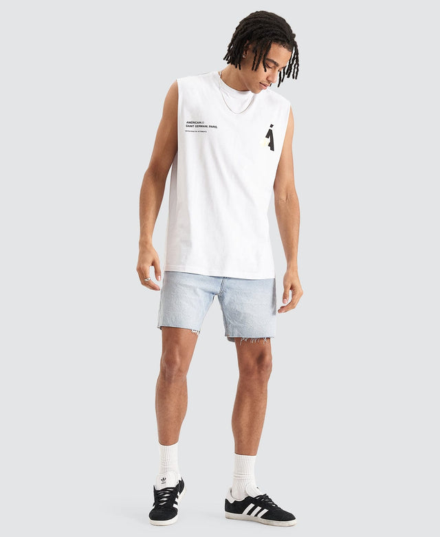 Americain Barons Creek Relaxed Fit Muscle Tee White