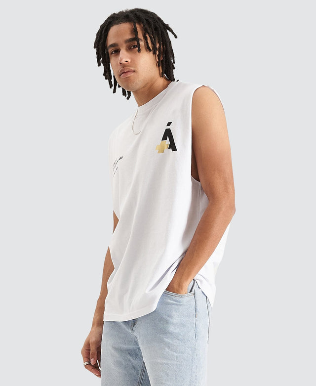 Americain Barons Creek Relaxed Fit Muscle Tee White
