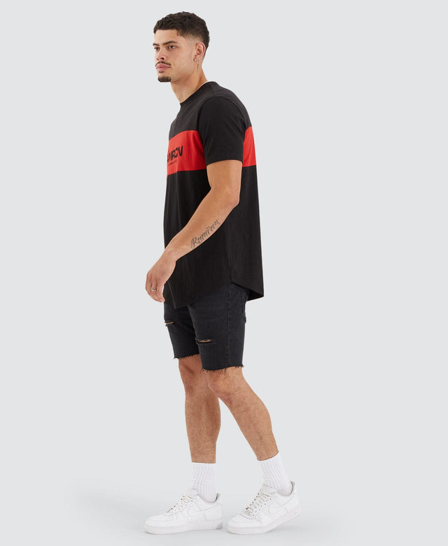 Americain Bolivia Dual Curved Tee Jet Black/Red