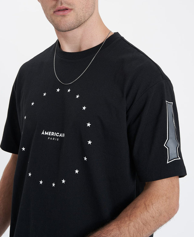 model wears Bond Box Fit T-Shirt Jet Black T-Shirts Black - image 2