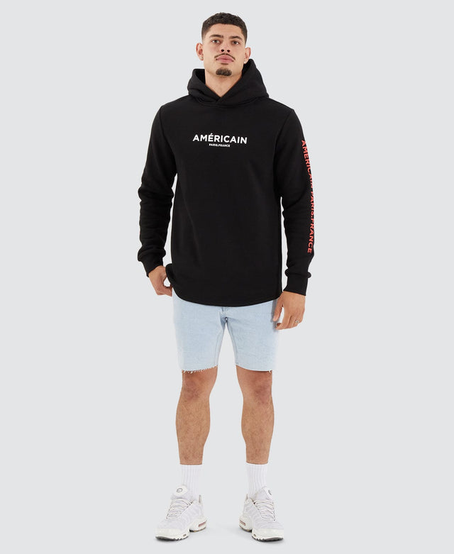 Americain Buriti Heavy Dual Curved Hooded Jumper Jet Black