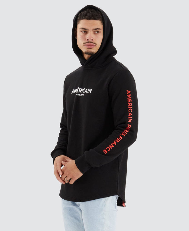Americain Buriti Heavy Dual Curved Hooded Jumper Jet Black