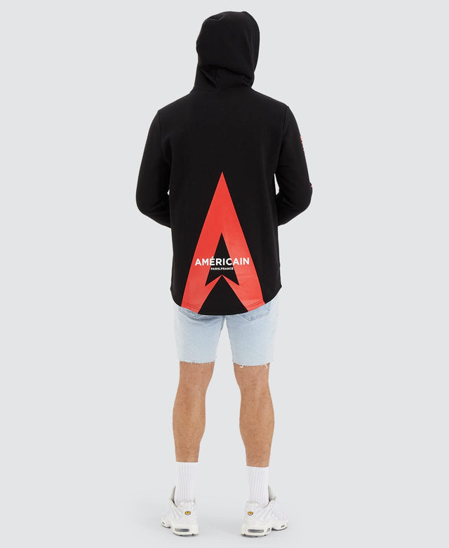 Americain Buriti Heavy Dual Curved Hooded Jumper Jet Black