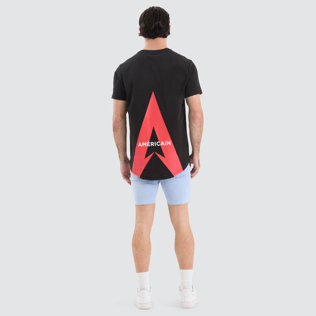 model wears Celeborn Dual Curved Tee Jet Black T-Shirts Black - image 5