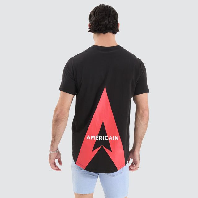 model wears Celeborn Dual Curved Tee Jet Black T-Shirts Black - image 1