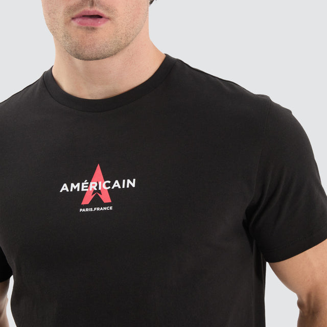 model wears Celeborn Dual Curved Tee Jet Black T-Shirts Black - image 3