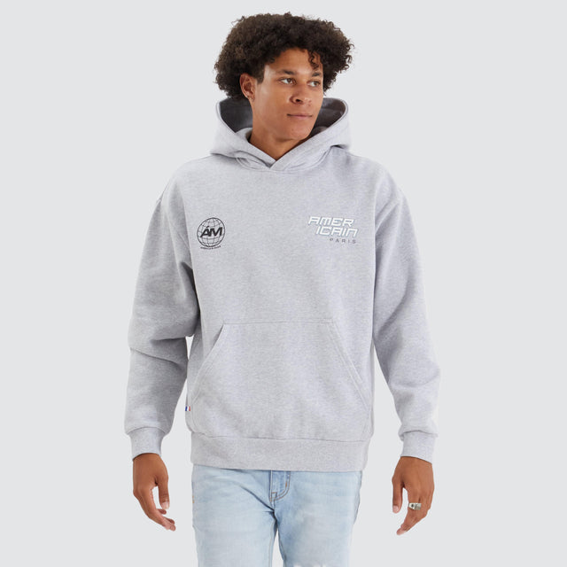 model wears Charleston Heavy Relaxed Hoodie Grey Marle Hoodies Grey - image 2