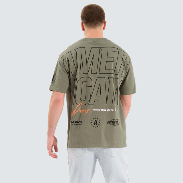 model wears Chrono Forge Box Fit Tee Agave Green T-Shirts Green - image 1