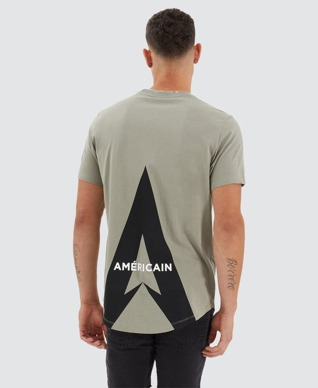 model wears Claros Dual Curved Tee Shadow T-Shirts Grey - image 1