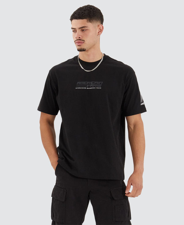 model wears Espirito Heavy Box Fit T-Shirt Jet Black T-Shirts Black - image 1