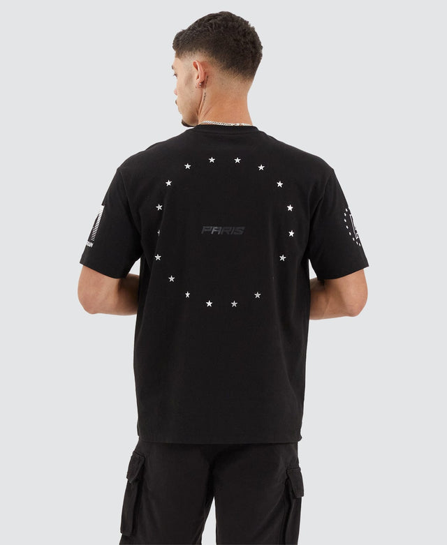 model wears Espirito Heavy Box Fit T-Shirt Jet Black T-Shirts Black - image 5