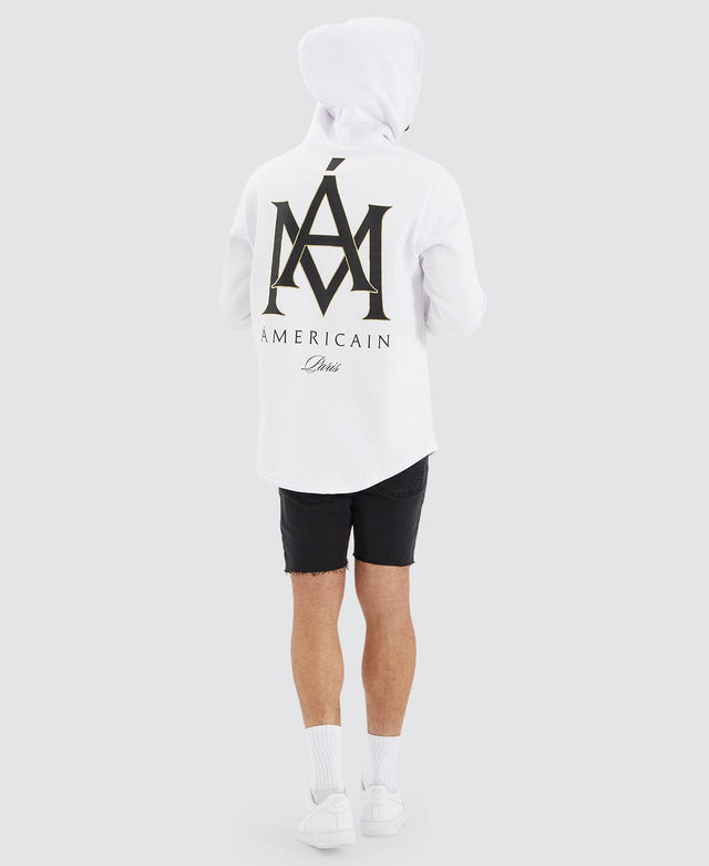 Americain Ipamen Heavy Dual Curved Hooded Jumper Optical White