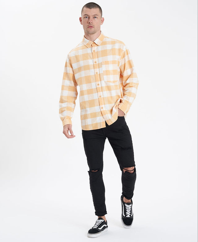 Americain Le Mans Dropped Shoulder Relaxed LS Shirt - BLAZING CHECK Multi Colour
