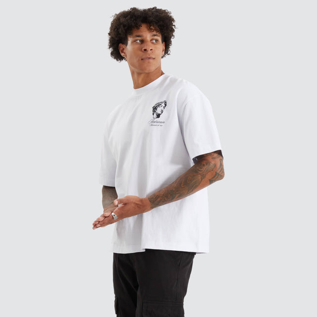 model wears Maison Heavy Street Tee Optical White T-Shirts White - image 2